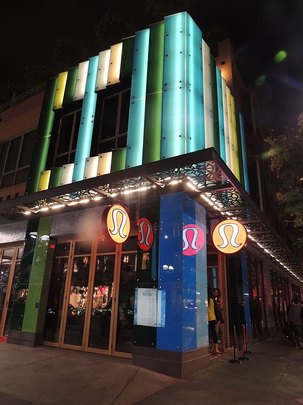 Exterior of Lululemon Athletica in Santa Monica's Third Street Promenade.