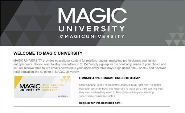 Homepage for MAGIC University.