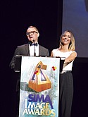 SIMA Image Award hosts Chris Cote, left, and Nicole Dabeau