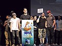 The crew from Channel Islands Surfboards accepts the SIMA Image Award for the Surfboard of the Year. The Average Joe board won the category.