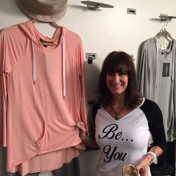 Lisa Kline wearing a shirt from her new line at HSN studios. Picture courtesy Lisa Kline.