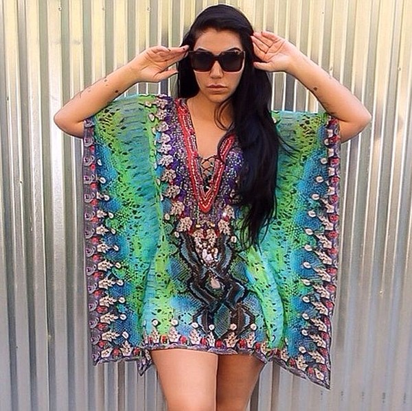 Asa Soltan in her line's Istanbul short look. Image via Asa Kaftans.