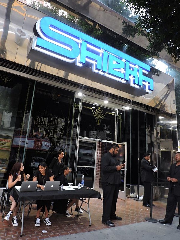 Exterior of Sheikh Shoe's Legacy Level boutique in downtown Los Angeles.