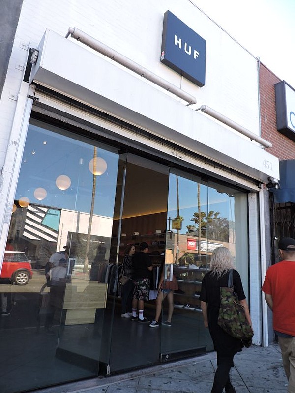 Exterior of Huf boutique store on Fairfax Avenue on the weekend of its debut.
