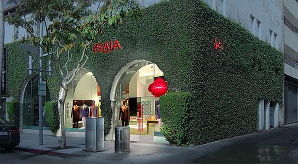 Image of exterior of Isaia in Beverly Hills. Image courtesy Isaia.