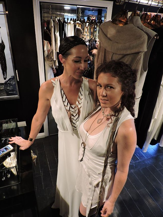 Niki Schwan, left, and Maya Reynolds of Clade at the Niki Schwan boutique on July 17.