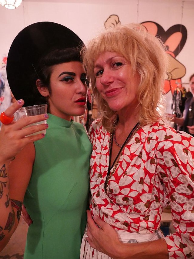 In Heroes We Trust founder Neely Shearer, right, with fashion provocateur The Color Candice. Her instragram is @flamingovintage.
