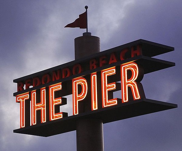 Redondo Beach Pier Sign. Image via Flickr.
