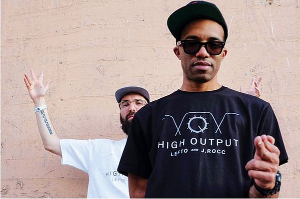 J. Rocc foreground. Lefto back. Picture for 101 Apparel's High Output. Courtesy of 101 Apparel.