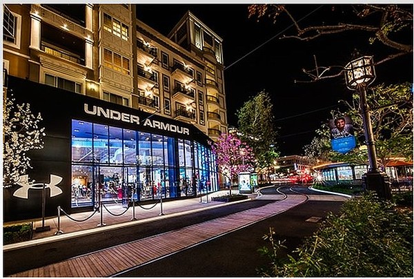 Under Armour boutique at Americana at Brand. Image courtesy Caruso Affiliated.