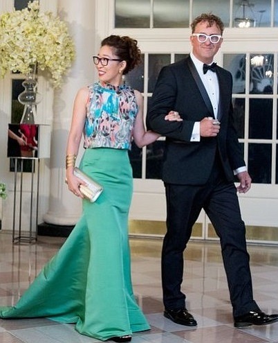 Sandra Oh with Russia photographer Lev Rukhin