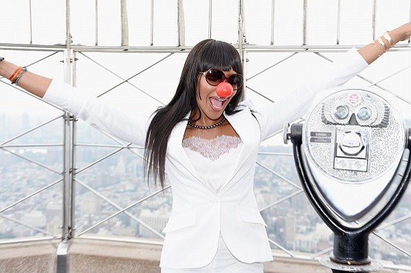 Naomi Campbell Lights Empire State Building in Celebration of Red Nose Day
(Photo by Dave Kotinsky/Getty Images for Red Nose Day)
