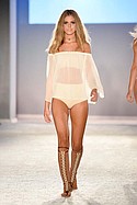 MIAMI BEACH, FL - JULY 16:  A model walks the runway at the INDAH Clothing Presents Casa INDAH at SwimMiami - Runway at W South Beach on July 16, 2016 in Miami Beach, Florida.  (Photo by Frazer Harrison/Getty Images for INDAH)