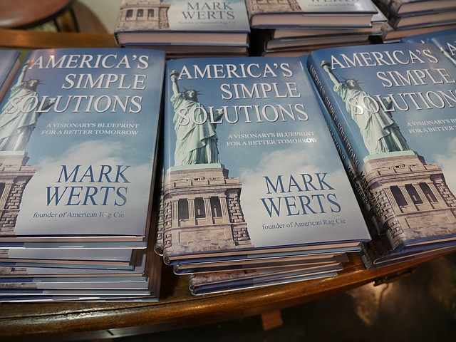 Part of the display of Mark Werts' books.