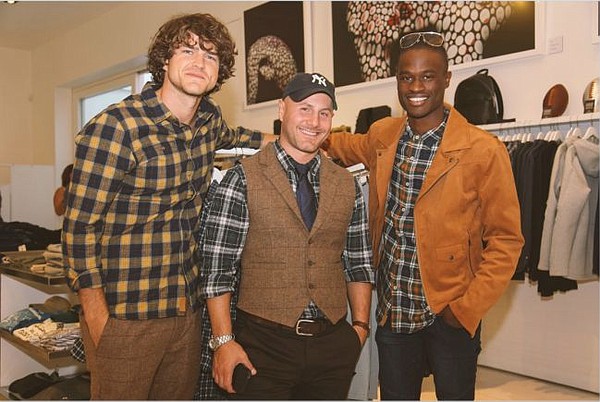 James Costa, center. Modeling Nifty Genius clothes, Cheyne Hannegan, left, and Ricky Flowers, right. All photos by Jermaine Williams.