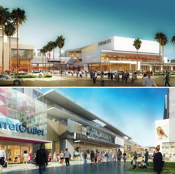 Renderings of Hawthorne Plaza's new look (courtesy of The Daily Breeze)
