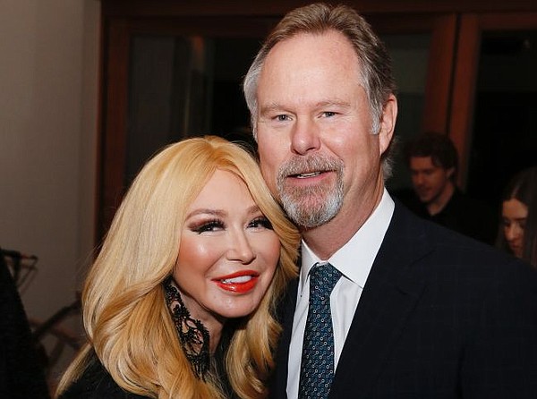 Anton Segerstrom, right, and Elizabeth Segerstrom, wife of South Coast Plaza founder Henry Segerstrom. Photo taken at 50th anniversary dinner for South Coast Plaza. Photo by Ryan Miller/Capture Imaging Photography.