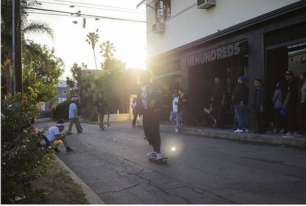 Artsy shot of The Hundreds flagship in Los Angeles' Fairfax District. Image via thehundreds.com