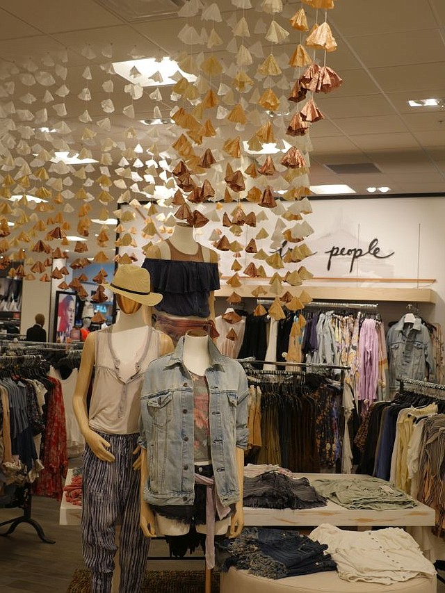 Free People brand installation at Macy's at Westfield Century City.