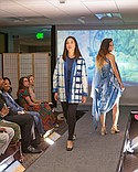 Syn by Mindy Wang featured indigo hand-dyed coats.