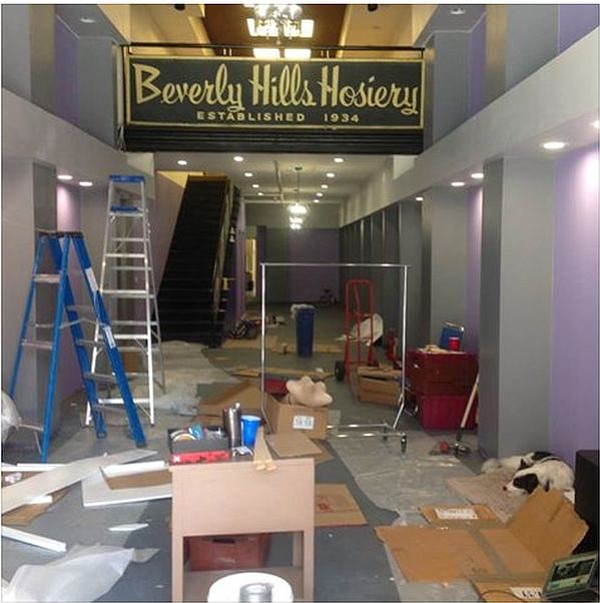 Under construction: Beverly Hills Hosiery's new space.