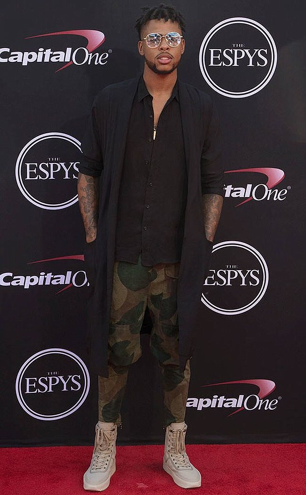 D'Angelo Russell at the ESPYS in the Refined from the Raw suit made by Waraire Boswell. Picture courtesy of 1800 Tequila.