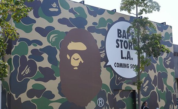 A Bathing Ape construction barricade in West Hollywood.