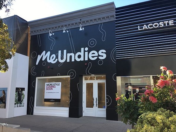 Exterior of MeUndies pop-up. Courtesy of MeUndies.