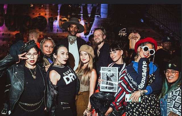 Crowd at Superdry. GGeisha, the creative director/owner of Dripped Fashion Soiree, ran the door at the event. GGeisha is in the first row, second from left. Image by Tadatime.