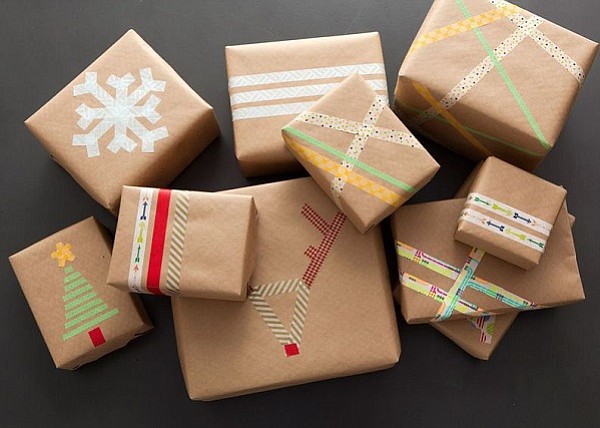 These cute DIY gift wrap ideas are courtesy of Mashable