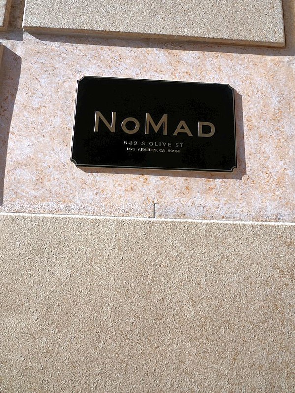 Nameplate outside of the new NoMad hotel.