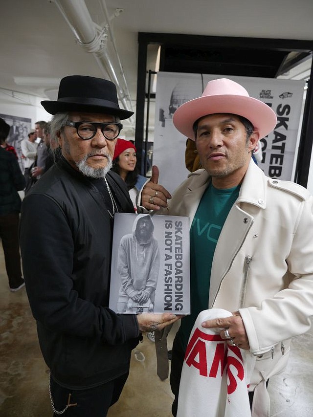 Skateboard star Christian Hosoi, right, with his dad Pops Hosoi. Christian founded Hosoi Skateboards and also rides for Vans, RVCA and other brands. He also serves as an outreach minister for The Sanctuary church in Costa Mesa, Calif.
