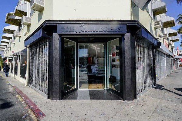 Exterior of The Hundreds new Fairfax shop. Images via the hundreds.com
