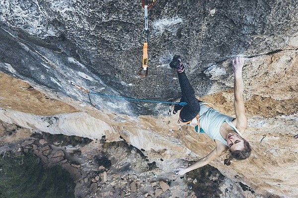 Margo Hayes climbing in Spain