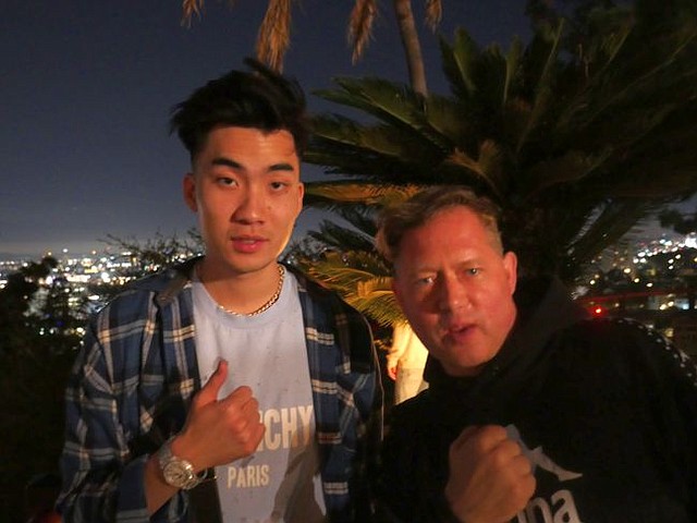 Wanderset's Greg Selkoe, right, with a star of the FaZe Clan team who goes by the name Rice