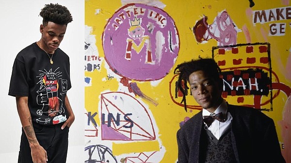 From left: Model wears a T-shirt from The Jean-Michel Basquiat Collection by Diamond Supply Co., Jean-Michel Basquiat
Photo: Diamond Supply Co.