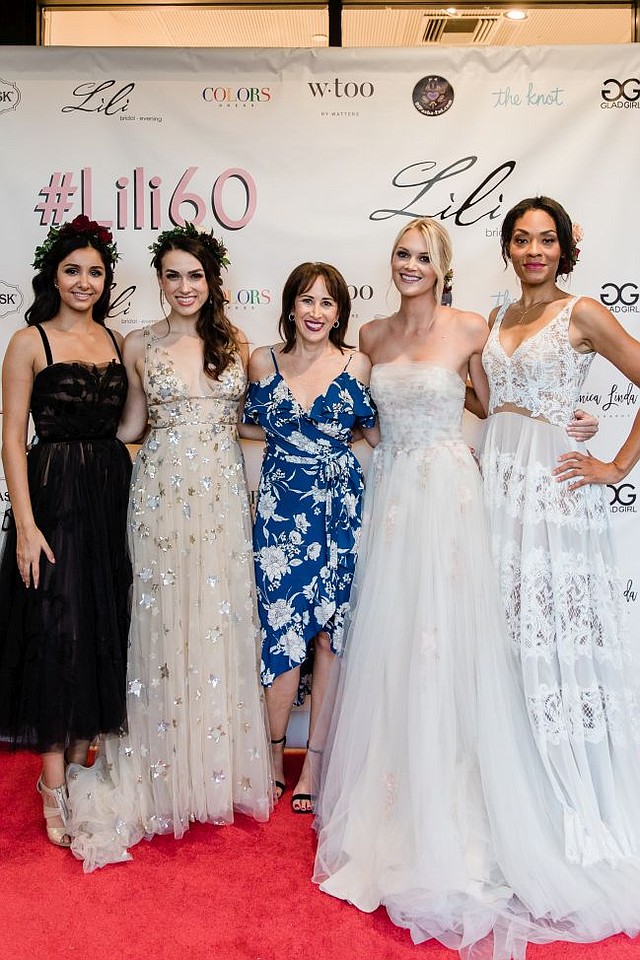 Lisa Litt, middle, with models wearing Wtoo by Watters. Image courtesy Lili's Bridal