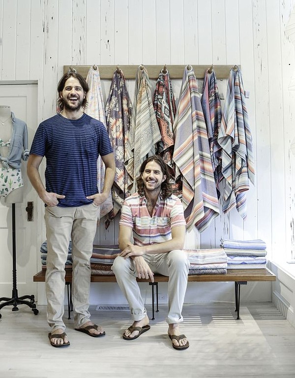 Mike and Alex Faherty in the Sag Harbor, N.Y. Faherty shop. Image courtesy of Faherty
