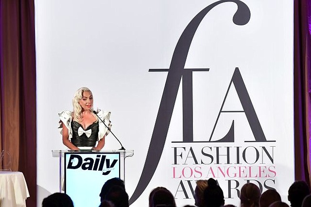 Lady Gaga presents at  Fifth Annual Fashion Los Angeles Awards. Image courtesy Daily Row