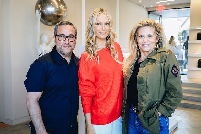 Bandier's Neil Boyarsky and Jennifer Bandier at May 16 opening of their Melrose Avenue flagship. Actress Molly Sims hosted the opening party. She is pictured center. Photos by Kathryn Page
