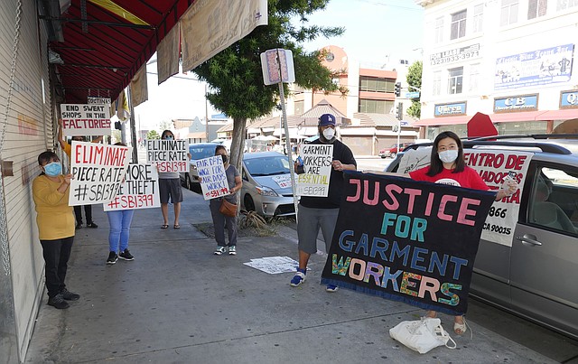 Garment workers-rights supporters protest on May 14