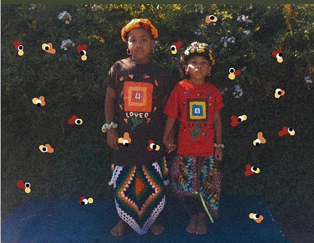 Nicholas Mayfield's goddaughters, Chloe (left) and Madison Morgan, model pieces from his collaboration with Yarn Movement.
Photo: Nicholas Mayfield