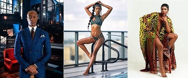 The Black Fashion Movement will host a designer showcase, it's first on-site event, at Galleria Dallas from June 17-20 featuring the work of artists such as (from left) Don Morphy by Daniel Mofor, Keva J Swimwear by Keva Johnson and Sai Sankoh by Sai Sankoh. 
Photos: The Black Fashion Movement