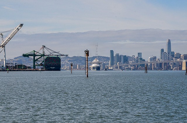Volumes at the Port of Oakland dipped in July, but the port expects volume growth in the coming months.  
Photo: Port of Oakland
