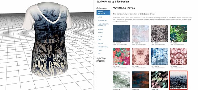 Los Angeles companies Tukatech, the fashion-technology firm, and FABFAD, the digital microfactory, have announced their partnership that affords access to more than 100,00 unique fabric prints designed and sourced by FABFAD to users of TUKA3D Designer Edition. 
Image: Tukatech