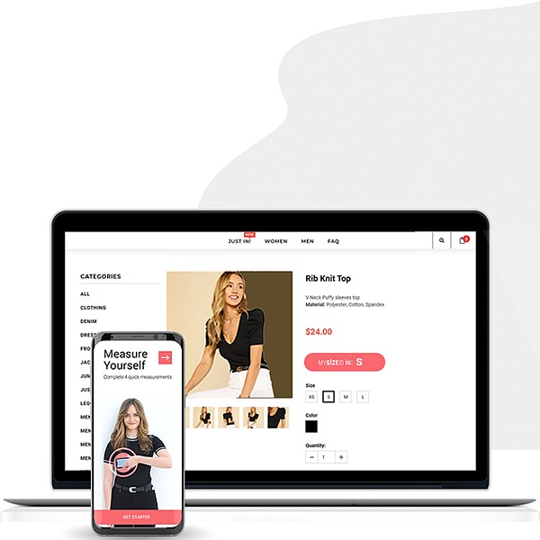 Through GK Software’s CLOUD4RETAIL in-store touch points, MySize’s plug-in will allow sellers to help shoppers find the perfect fit every time they shop. 
Photo: MySize