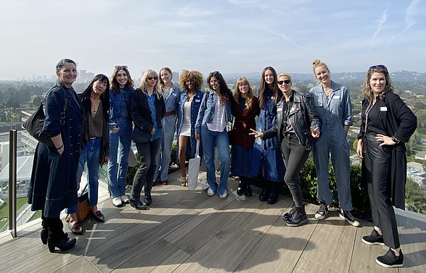 From left, Alison Nieder of Interesting Monsters, Susan Lee of Wilder Los Angeles, Shannon Reddy of Denim Dudes, Amy Leverton of Denim Dudes, Dorothy Crouch of California Apparel News, Holly Sanders of Angela denim, Beyz Abaykan of HM Washing, Alaina Miller of SFI, Elena Bonvicini of EB Denim, Lucie Germser of Sphynx. Lizzie Kroeze of SFI and Katie Tague of Artistic Milliners
Photo: The Women In Denim