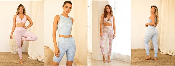 Sustainable swimwear brand Dippin' Daisy's has launched its frist-ever activewear line as part of its new Spring '22 collection. The activewear line features a tank top, a sports bra, biker shorts and leggings. Image: Dippin' Daisy's