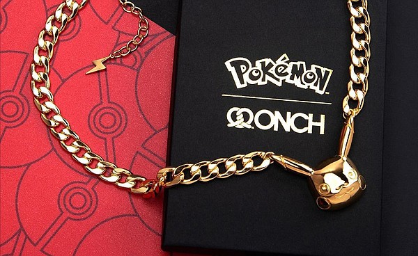In partnership with NTWRK, L.A.-based designer ONCH designed a gold-plated Pikachu necklace in honor of National Pokémon Day. The necklaces are handmade in L.A. and are limited to 300 pieces. Image: NTWRK
