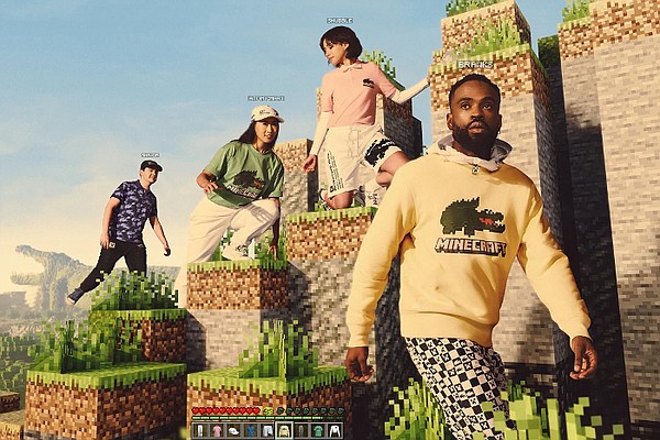 To celebrate the launch of the new Minecraft x Lacoste collaboration, the look book for the collection features  content creators Shelby “Shubble’’ Graces, Mari “AtomicMari” Takahashi, Broky Brawks, and Scott Major. Image: Minecraft x Lacoste